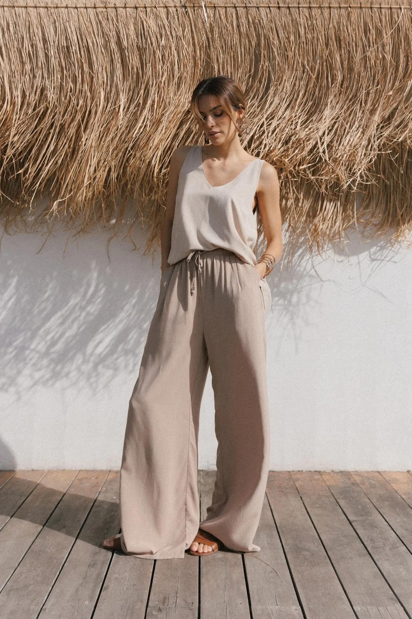 195A5032 Pantalone laganini latte