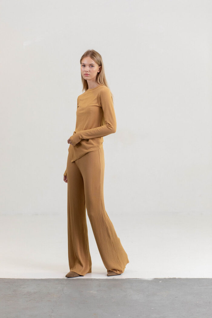 PANTALONE DERBY VISCOSE OKER - Slika 1