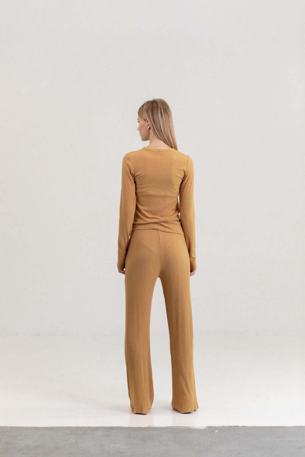 PANTALONE DERBY VISCOSE OKER - Slika 5