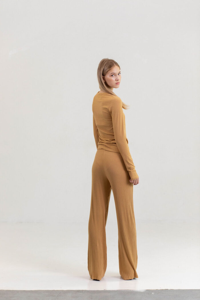 PANTALONE DERBY VISCOSE OKER - Slika 7