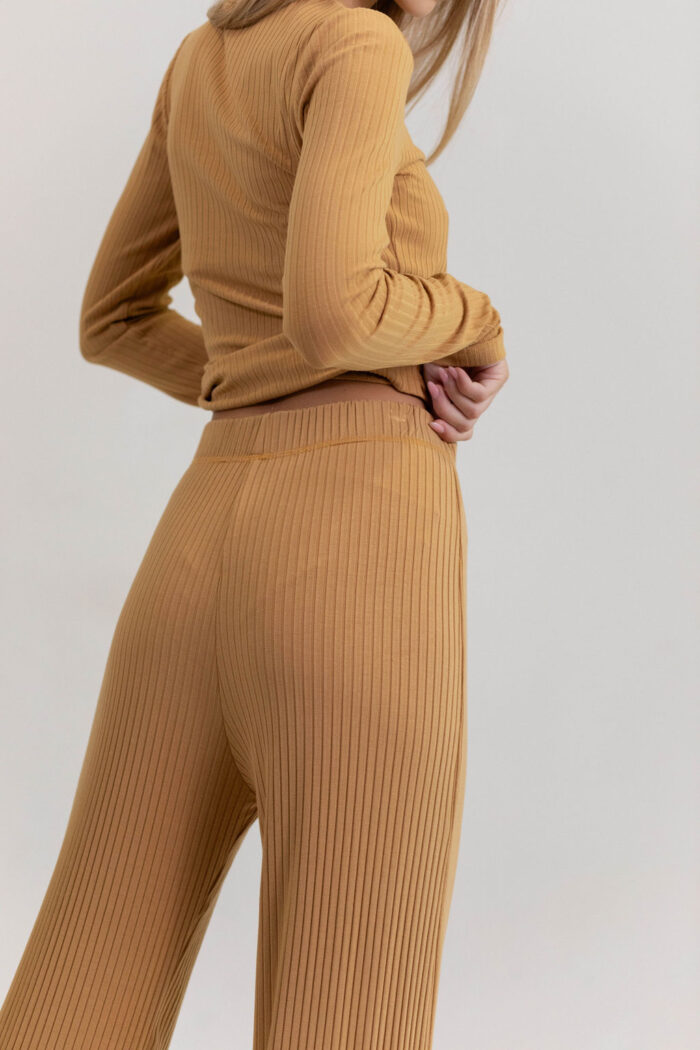 PANTALONE DERBY VISCOSE OKER - Slika 4