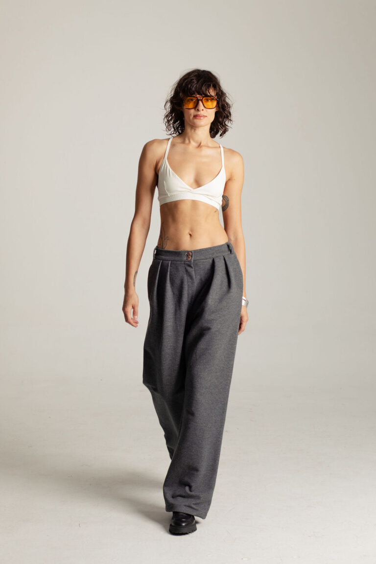 Pantalone hamptons pique dark grey