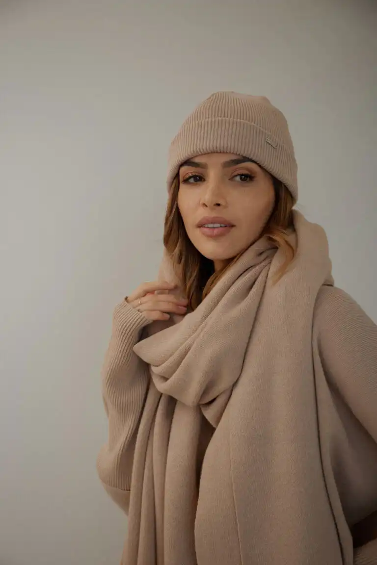 Šal-ogrtač Knitted blush