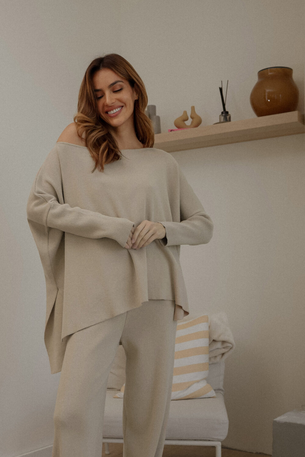 DŽEMPER KNITTED BEIGE - Slika 4