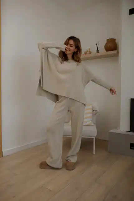 džemper knitted beige