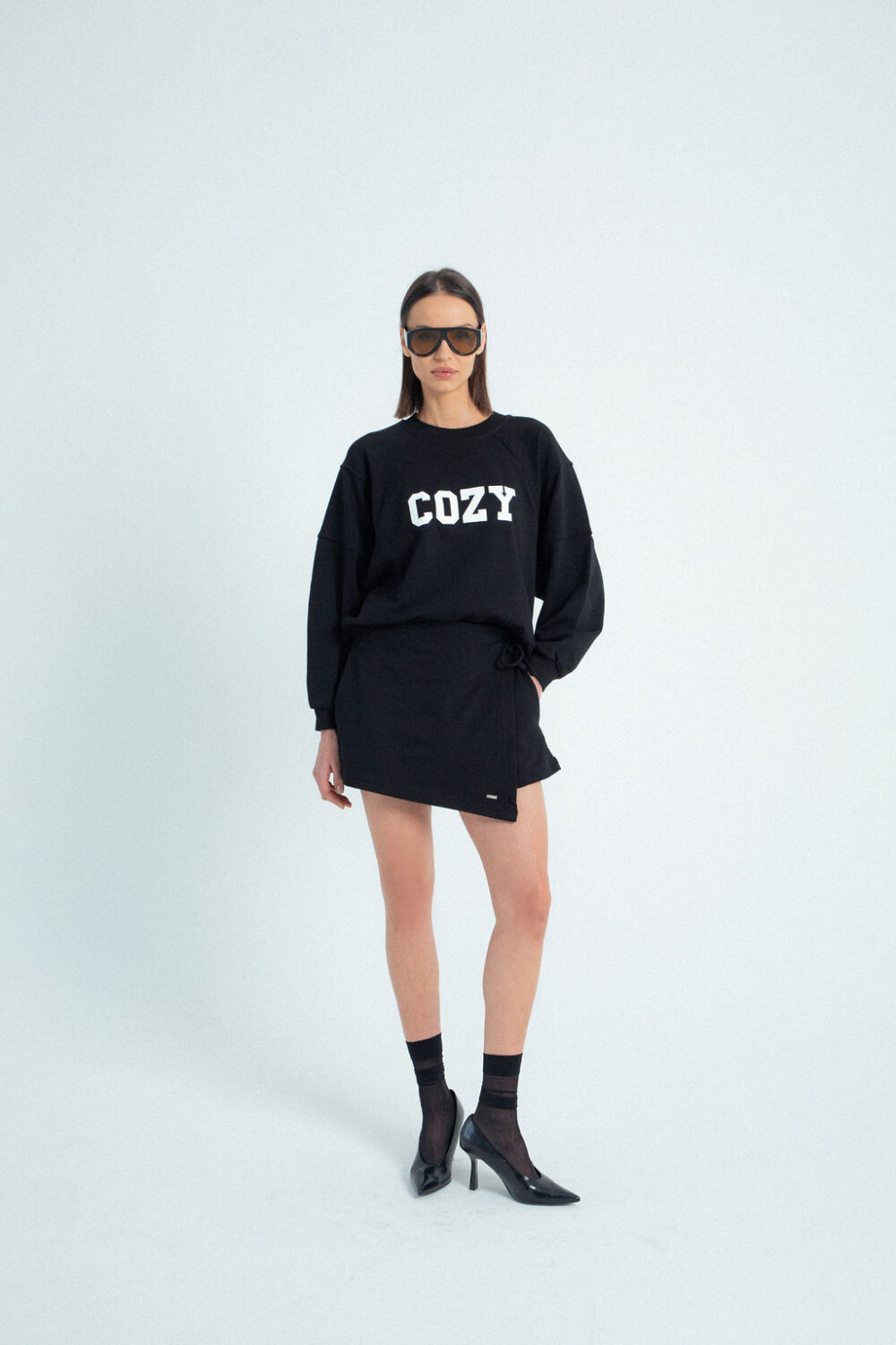 ŠORTS-SUKNJA PREKLOP BLACK - Slika 9