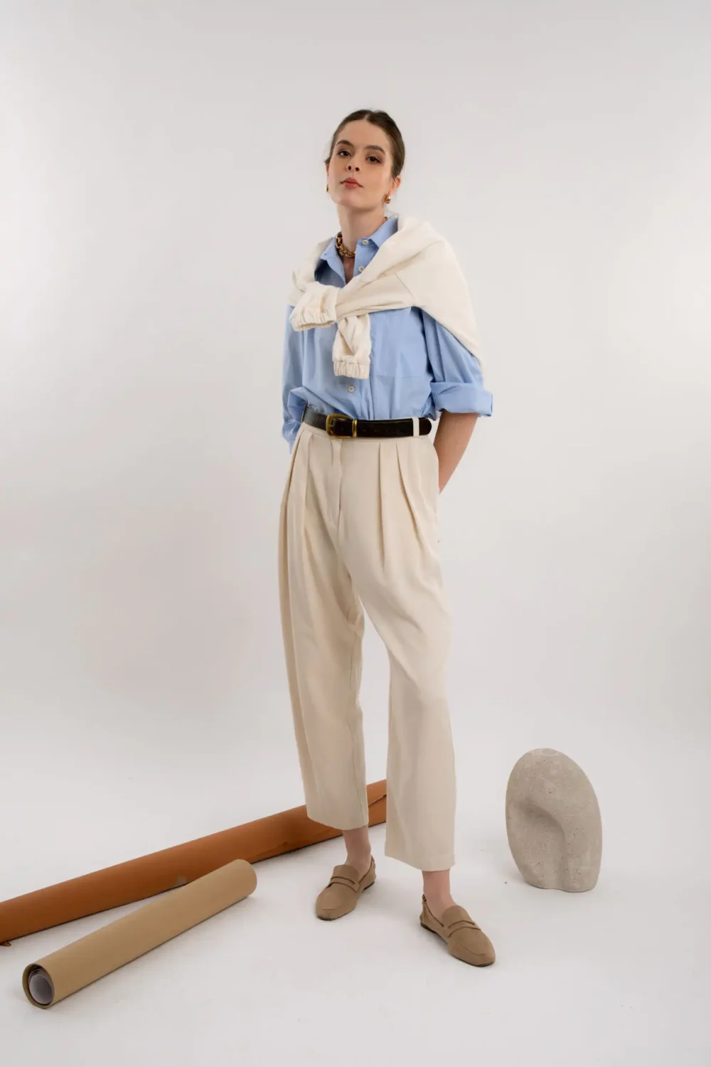 PANTALONE MONACO IVORY - Slika 6