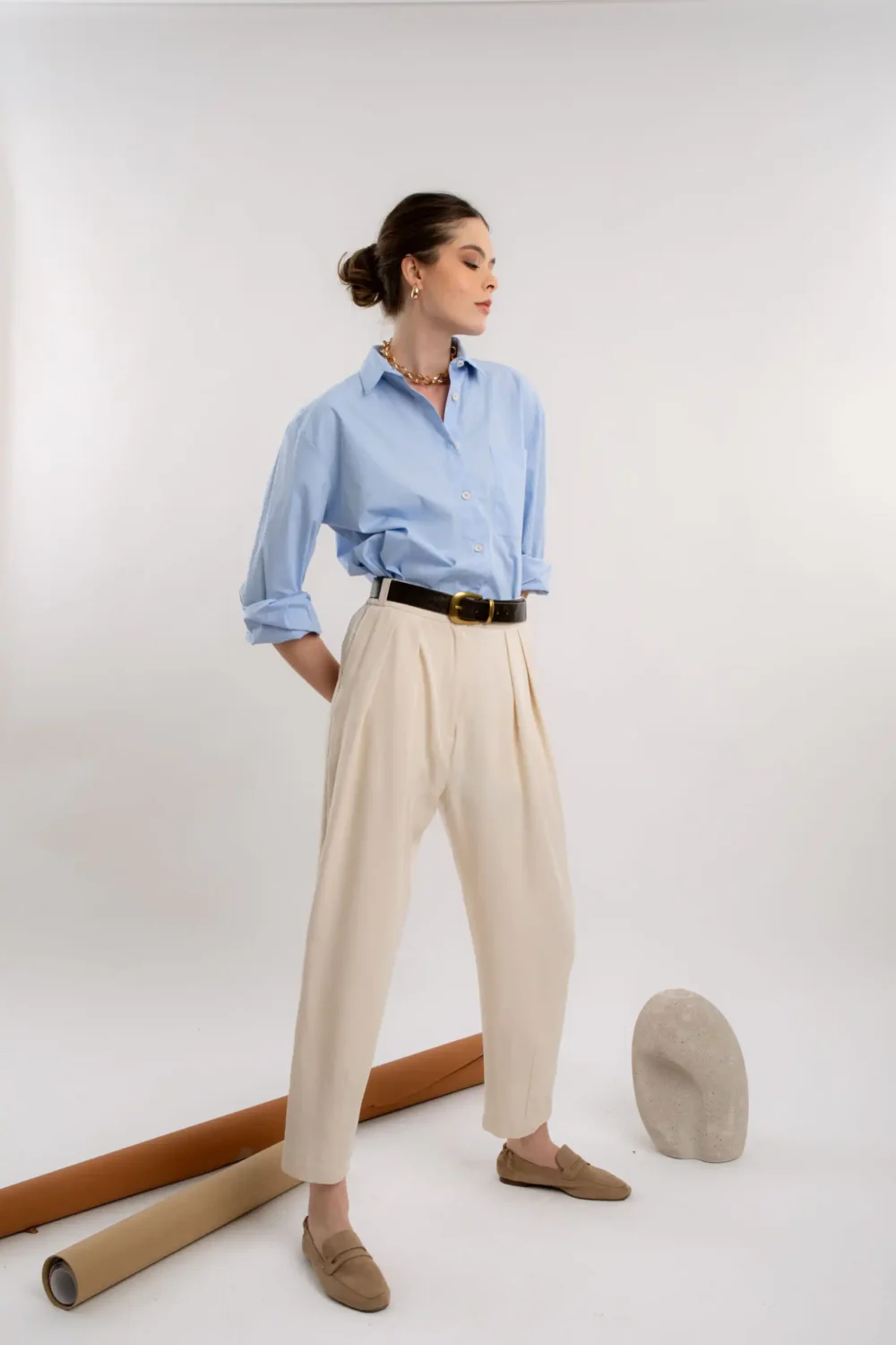 PANTALONE MONACO IVORY - Slika 7