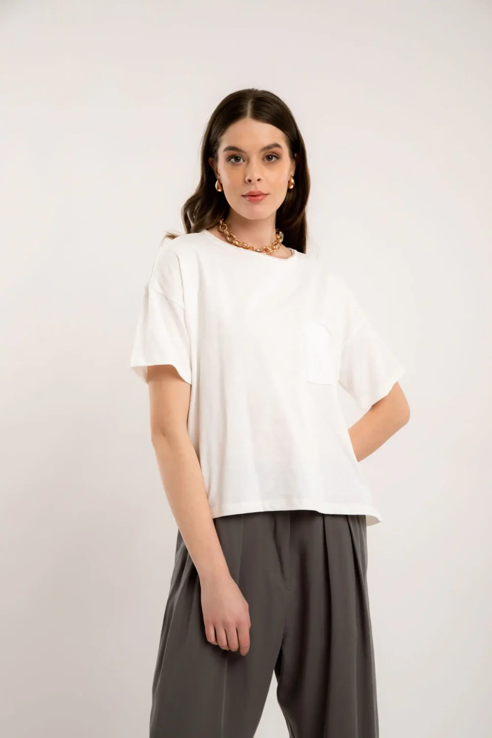 MAJICA NOEL ORGANIC OFF WHITE - Slika 4