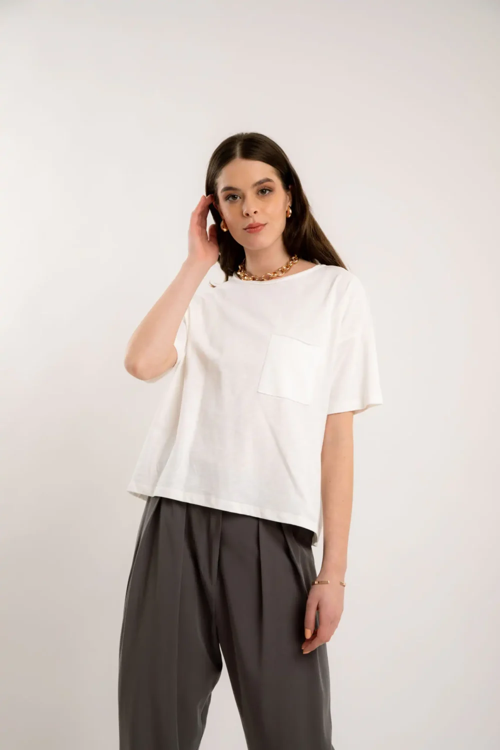 MAJICA NOEL ORGANIC OFF WHITE - Slika 5