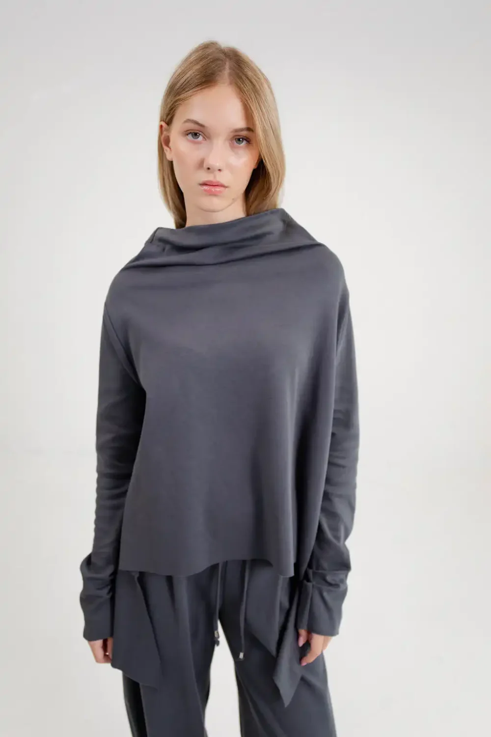 MAJICA NIA INTERLOCK DARK GREY - Slika 6