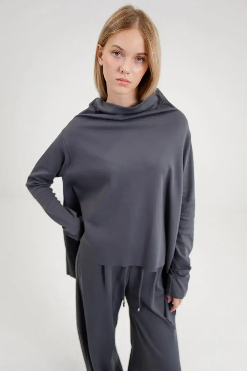 MAJICA NIA INTERLOCK DARK GREY - Slika 5