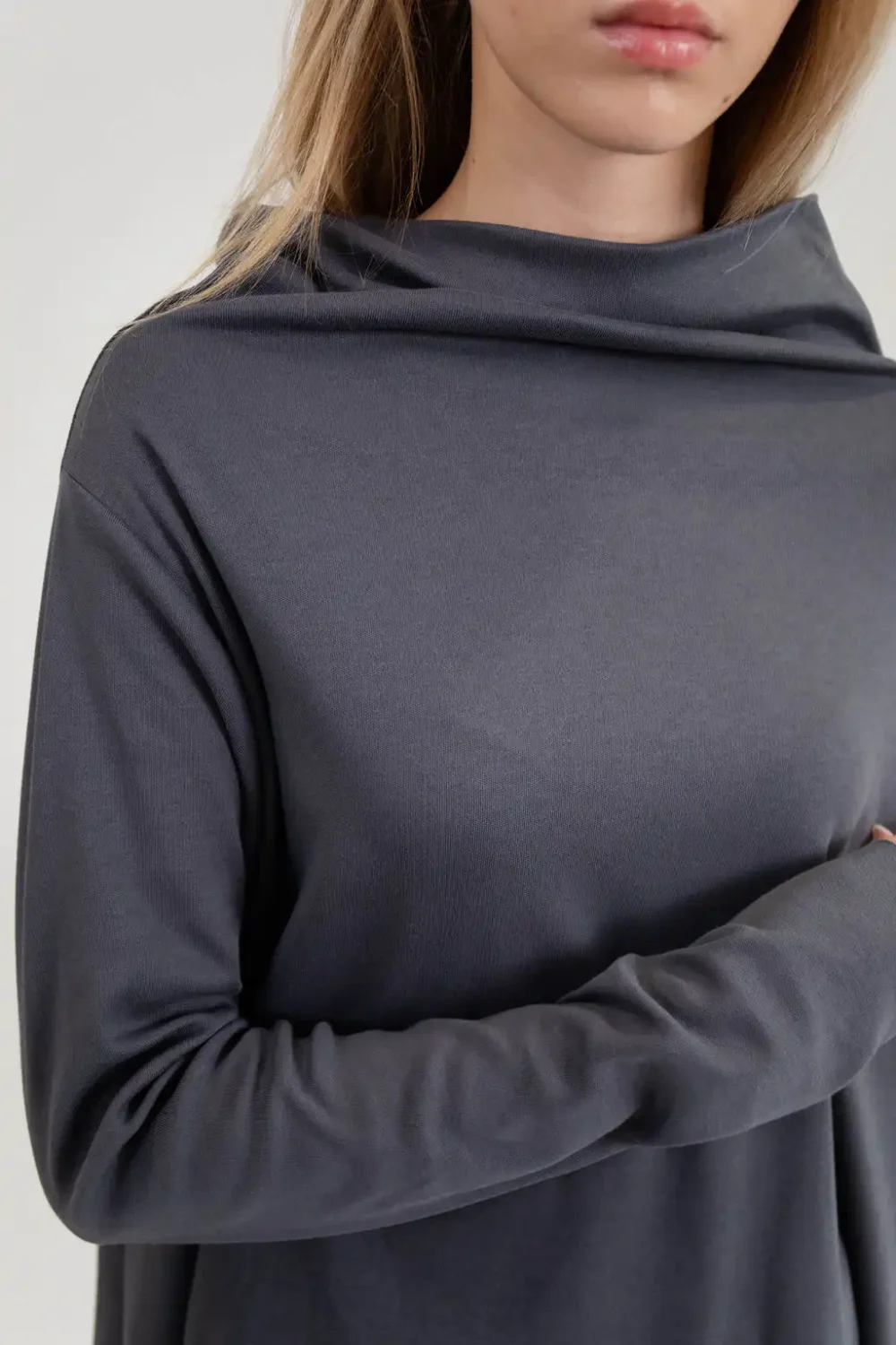 MAJICA NIA INTERLOCK DARK GREY - Slika 3