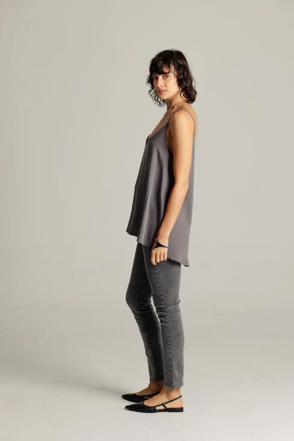MAJICA NA BRETELE LAGANINI DARK GREY - Slika 7