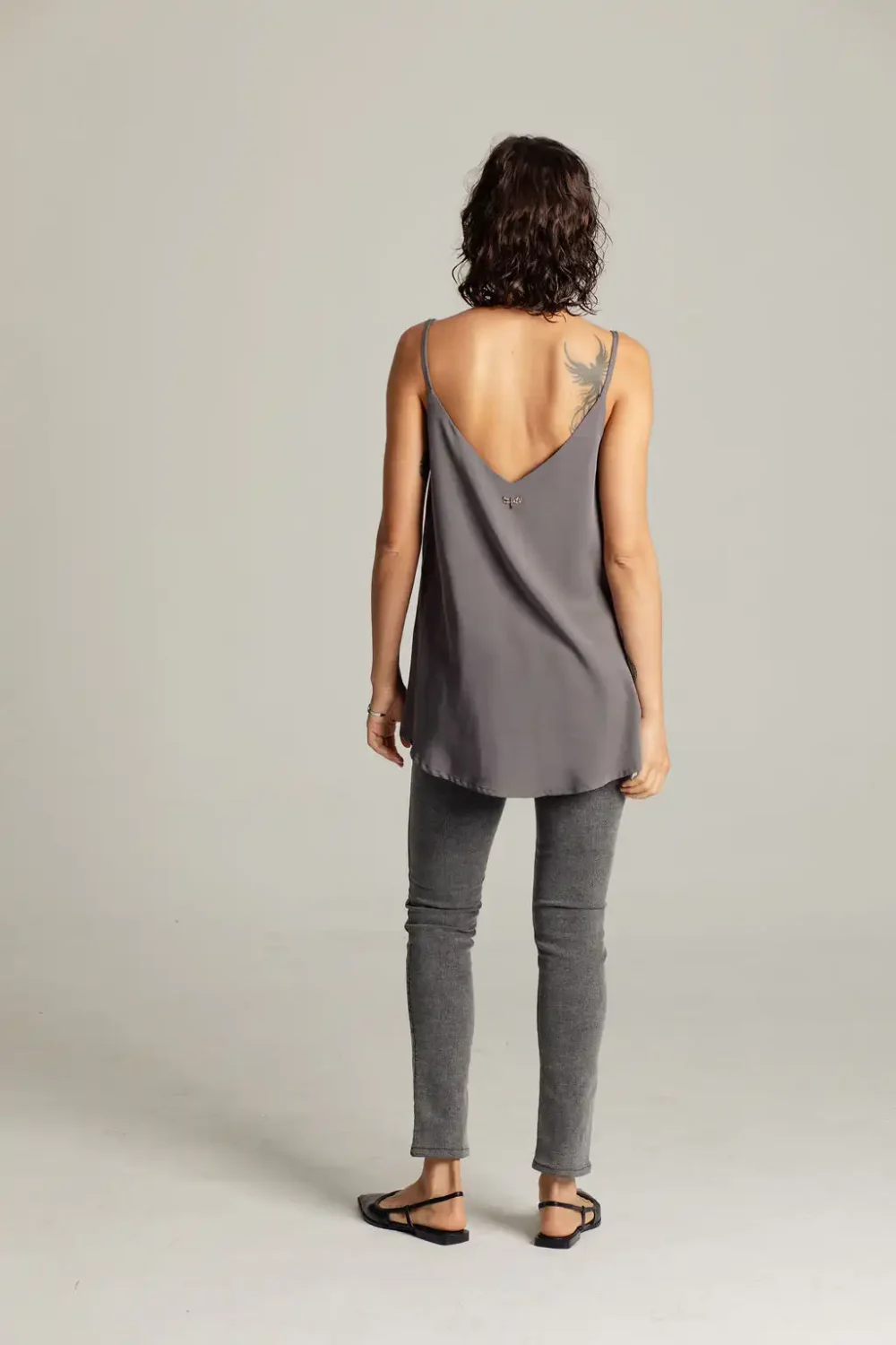 MAJICA NA BRETELE LAGANINI DARK GREY - Slika 5