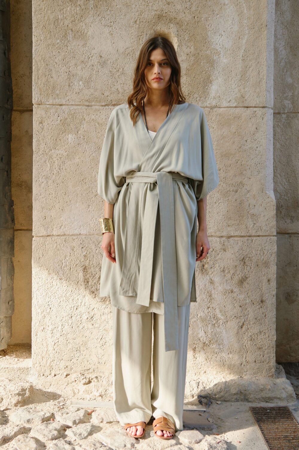KIMONO LAGANINI OLIVE LIGHT - Slika 5