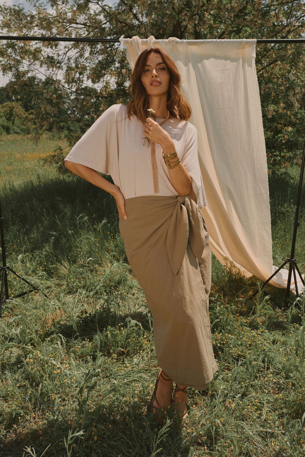 SUKNJA MIDI NAOMI OLIVE - Slika 6