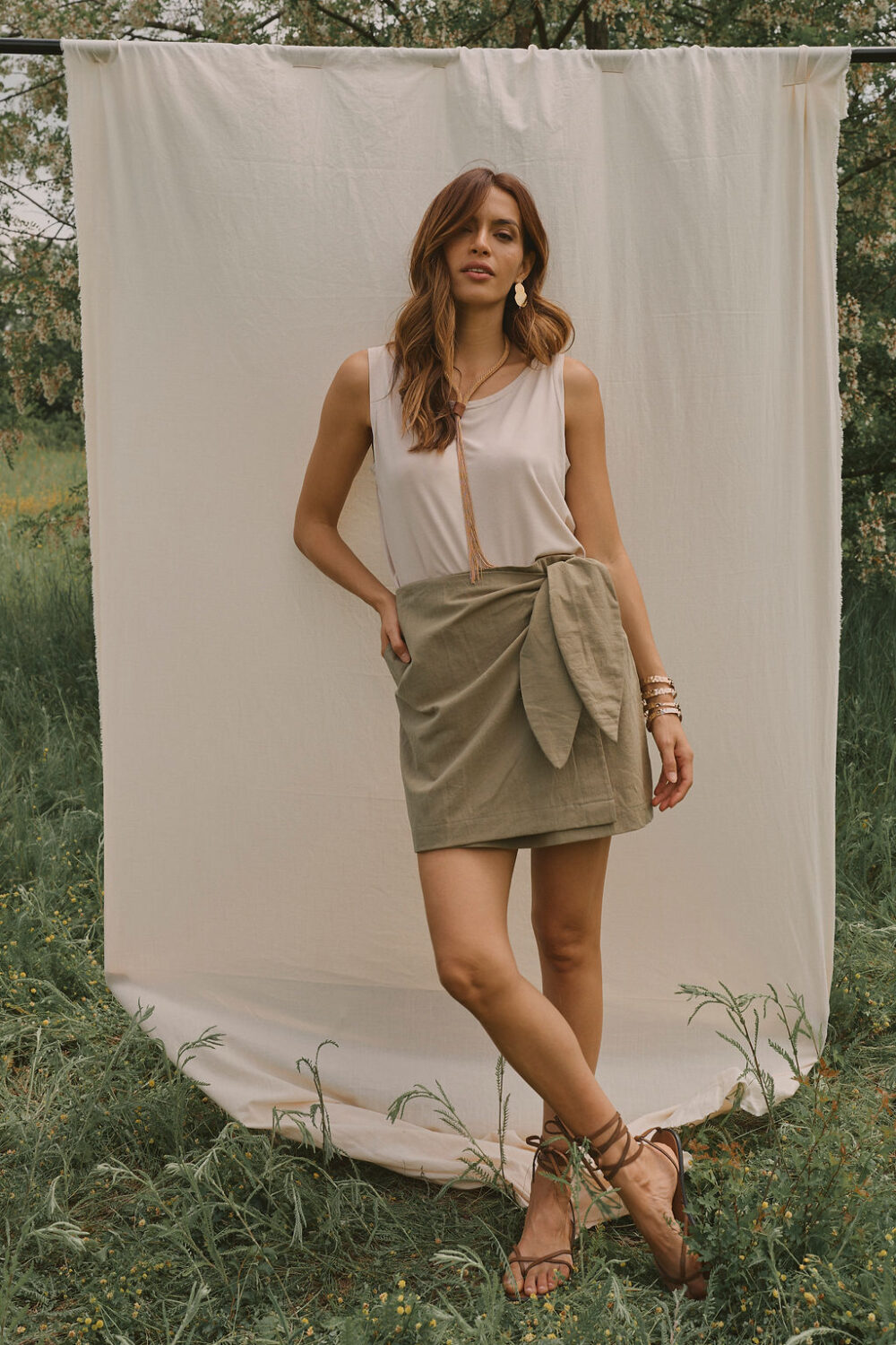 SUKNJA MINI NAOMI OLIVE - Slika 7