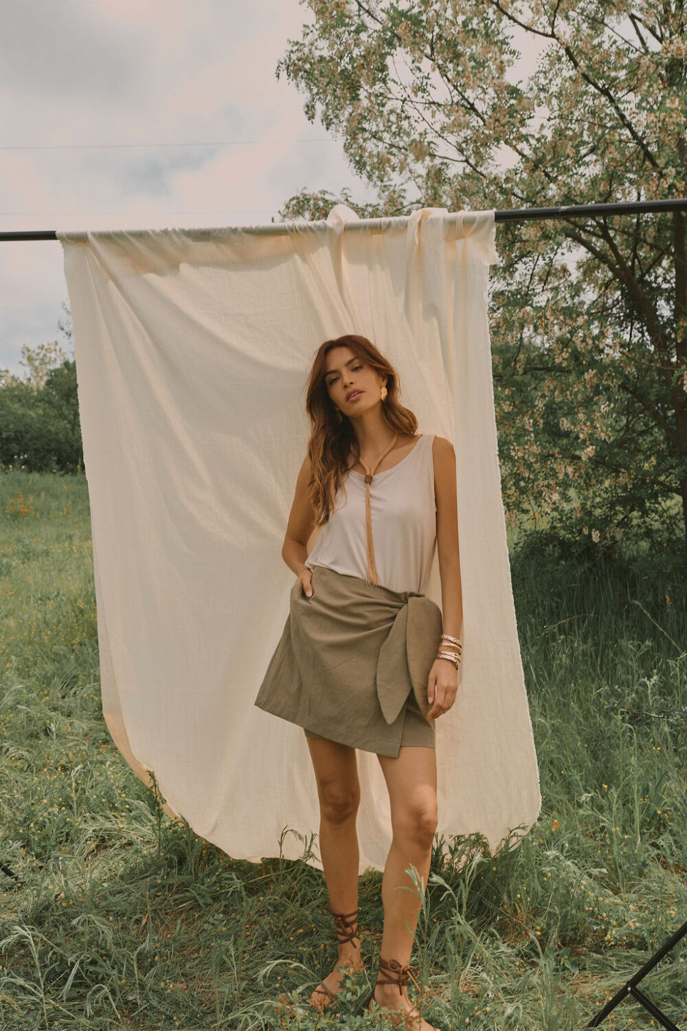 SUKNJA MINI NAOMI OLIVE - Slika 2
