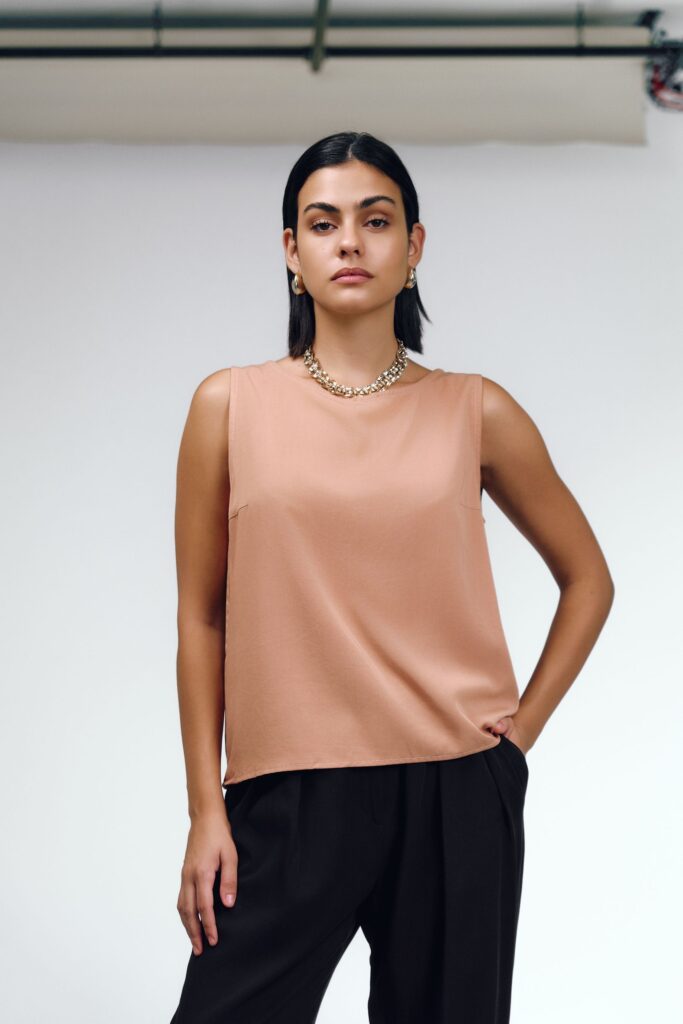 majica classy lyocell blush