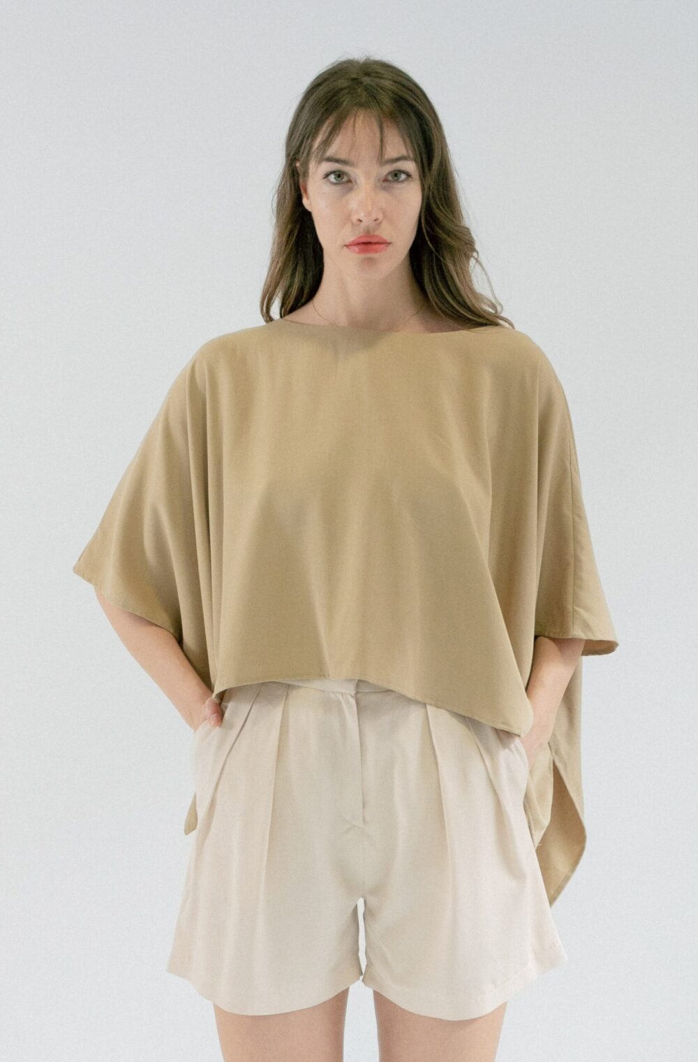 MAJICA ESSENTIAL LYOCELL SAND - Slika 4