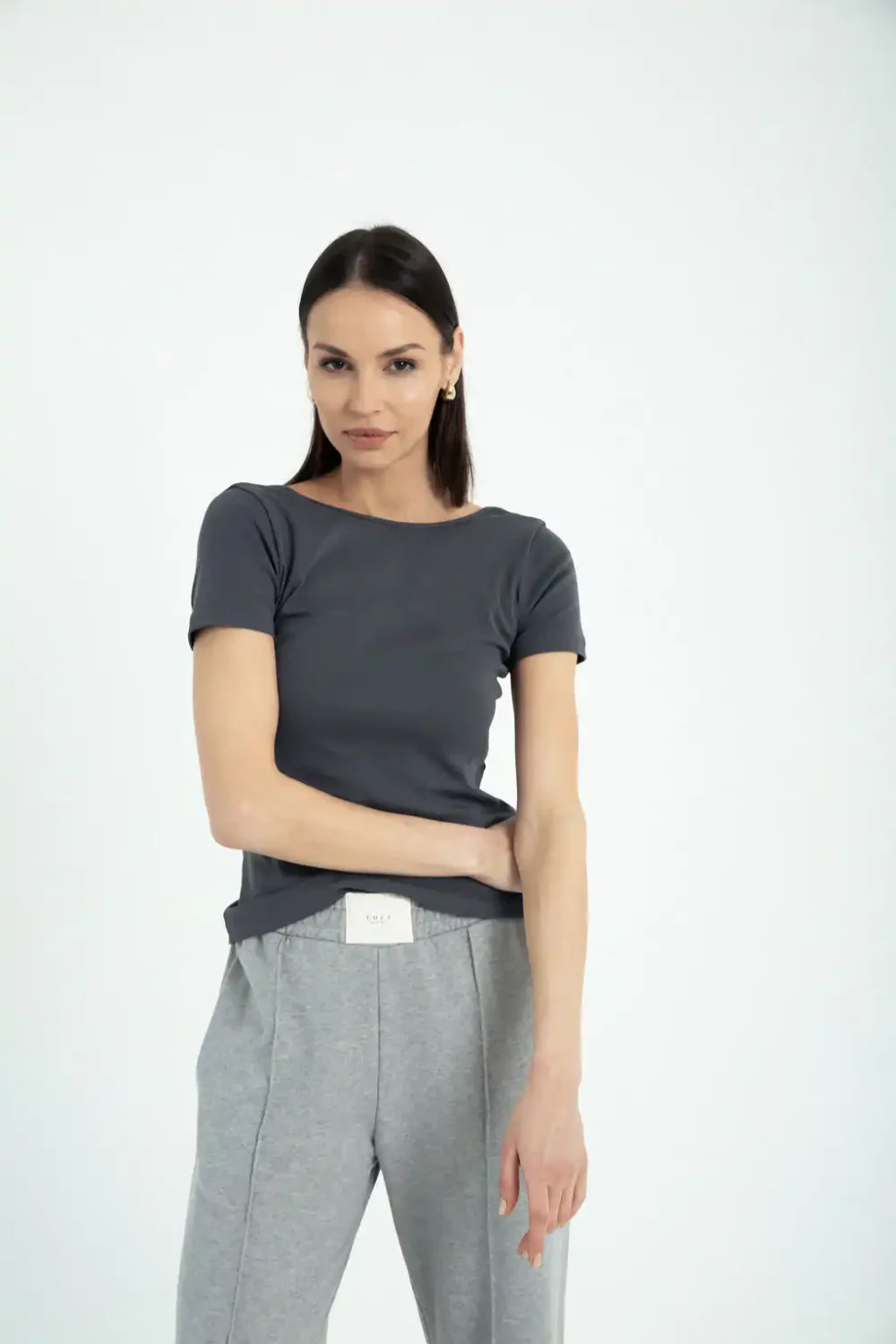 MAJICA NEO ORGANIC DARK GREY - Slika 5