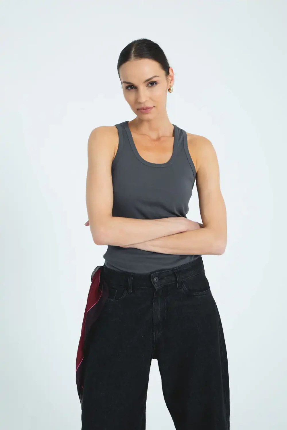 MAJICA ATLET ORGANIC DARK GREY - Slika 4