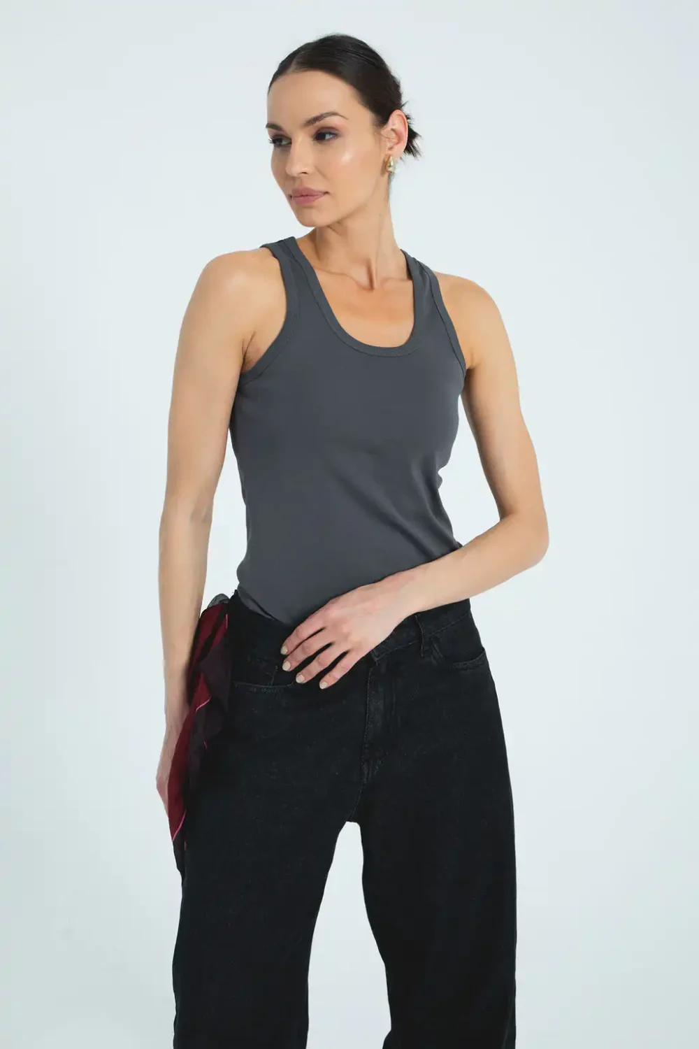MAJICA ATLET ORGANIC DARK GREY - Slika 6