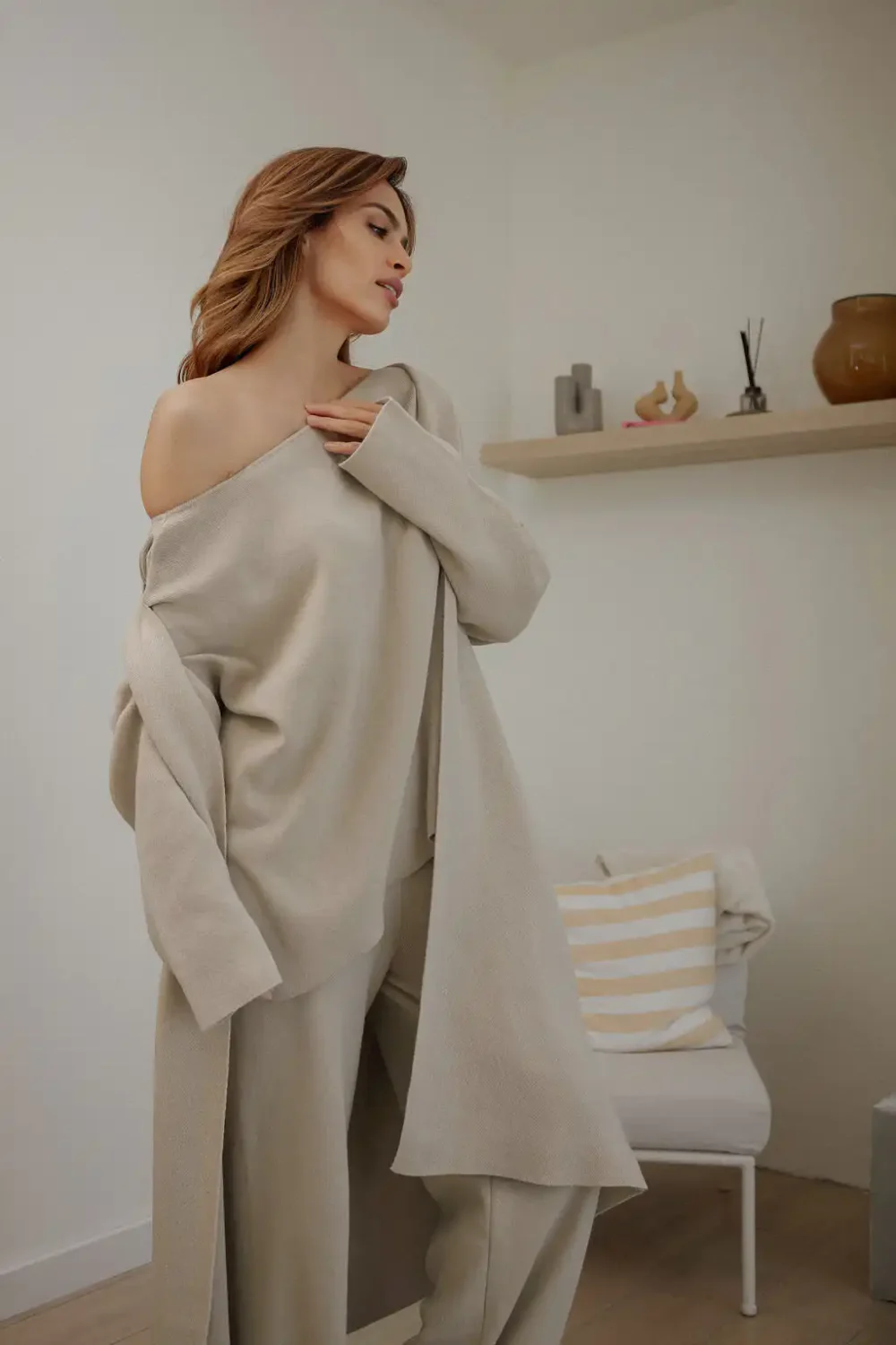 DŽEMPER KNITTED BEIGE - Slika 2