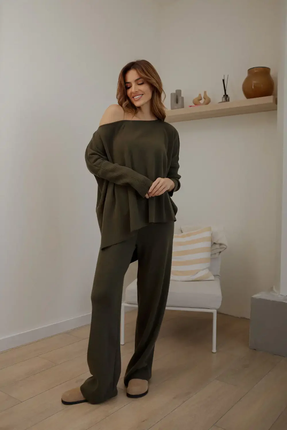 DŽEMPER KNITTED OLIVE - Slika 2