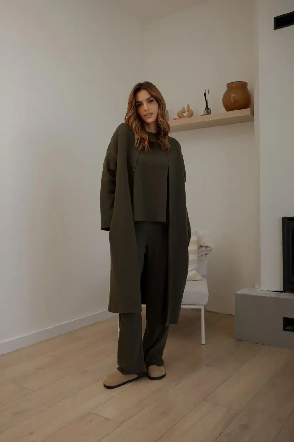 KARDIGAN KNITTED OLIVE - Slika 6