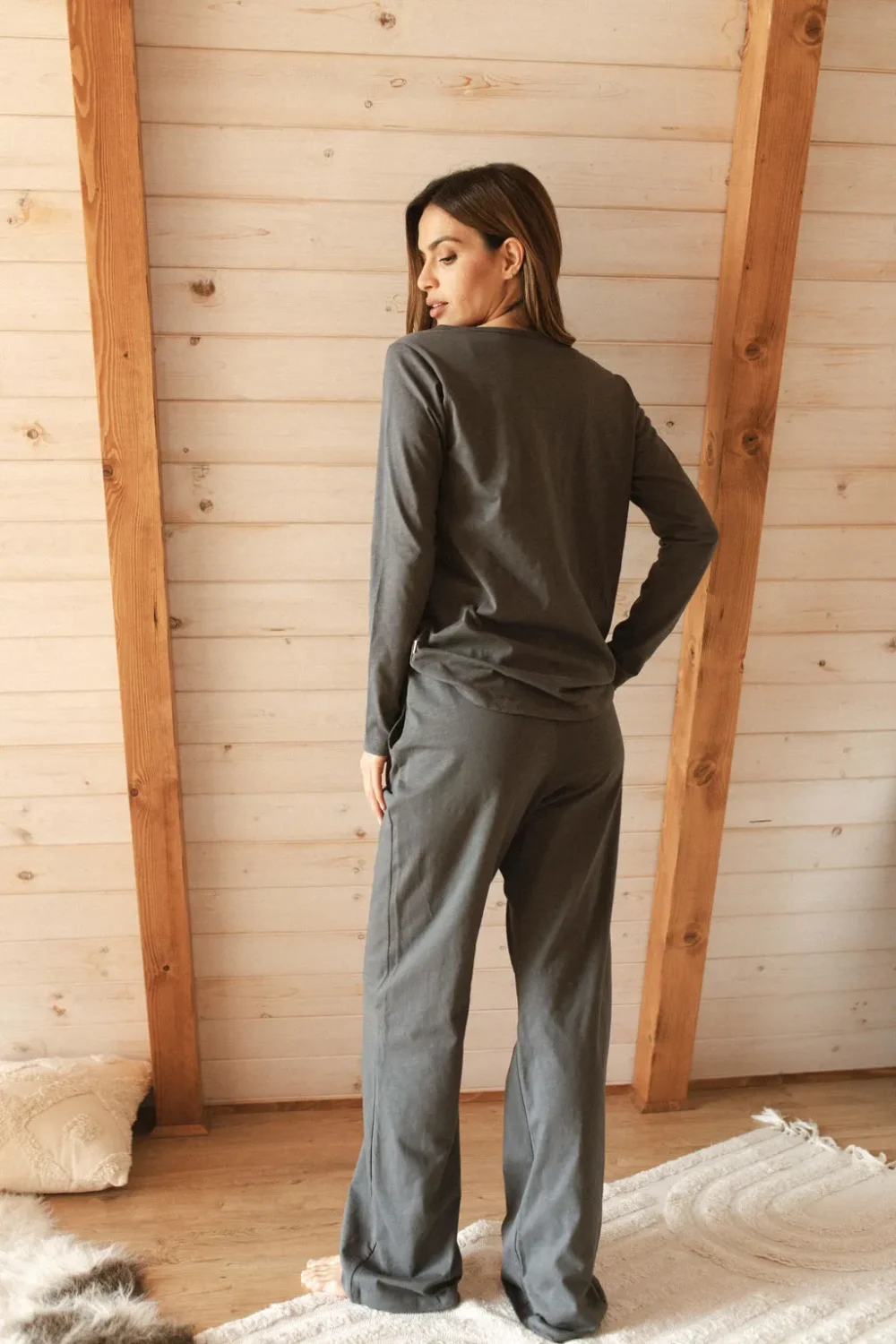 PIDŽAMA COZY ORGANIC DARK GREY - Slika 3