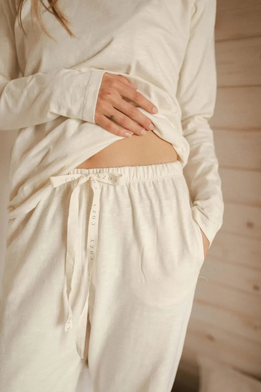 PIDŽAMA COZY ORGANIC OFF WHITE - Slika 2