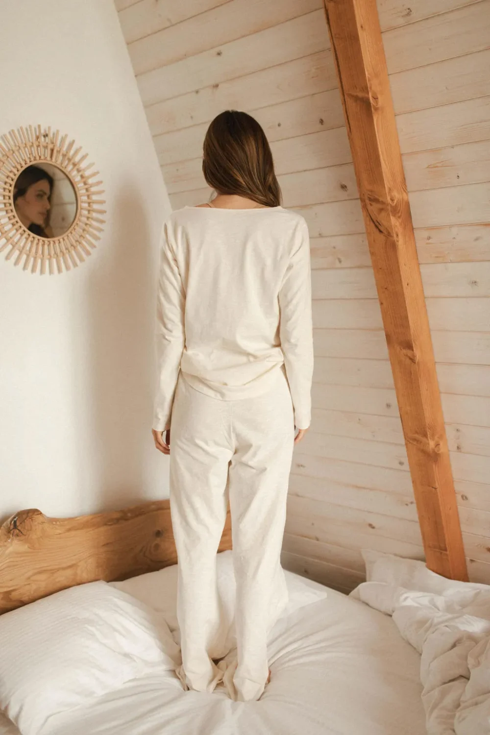 PIDŽAMA COZY ORGANIC OFF WHITE - Slika 4