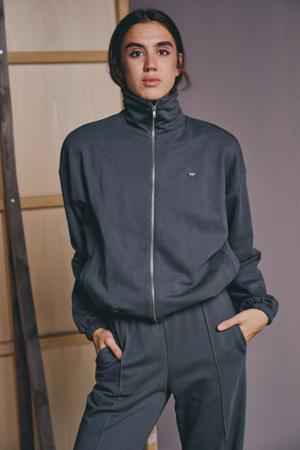 DUKS JAKNA BOMBER DARK GREY - Slika 6