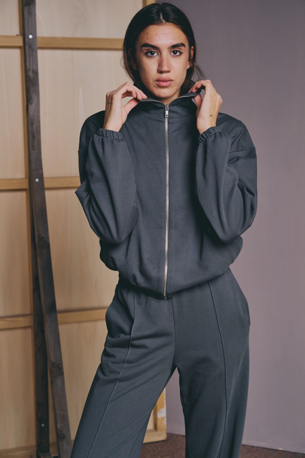 DUKS JAKNA BOMBER DARK GREY - Slika 5