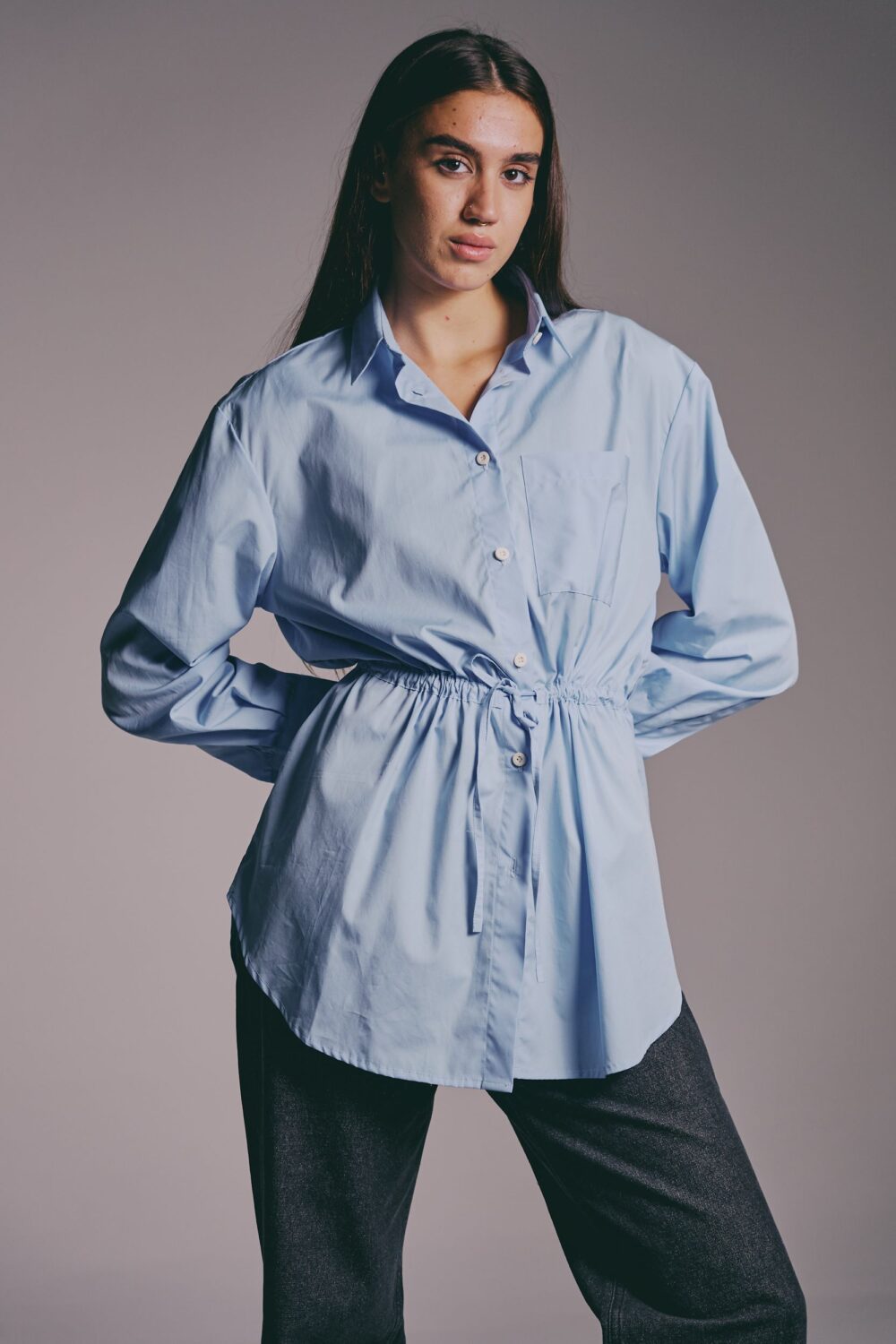 košulja peplum blue