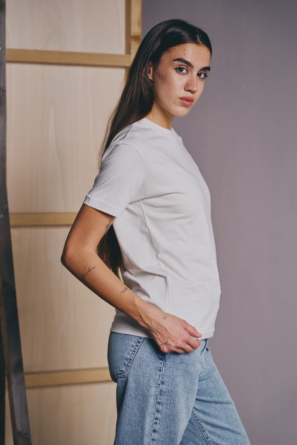 MAJICA BASIC TEE ORGANIC OFF WHITE - Slika 5