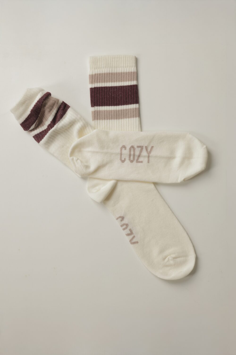 ČARAPE ORGANIC BURGUNDY STRIPE - Slika 2